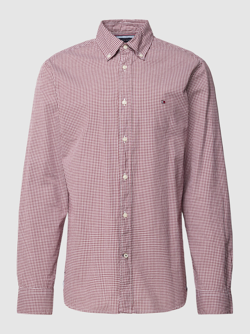 Freizeithemd mit Button-Down-Kragen in dunkelrot