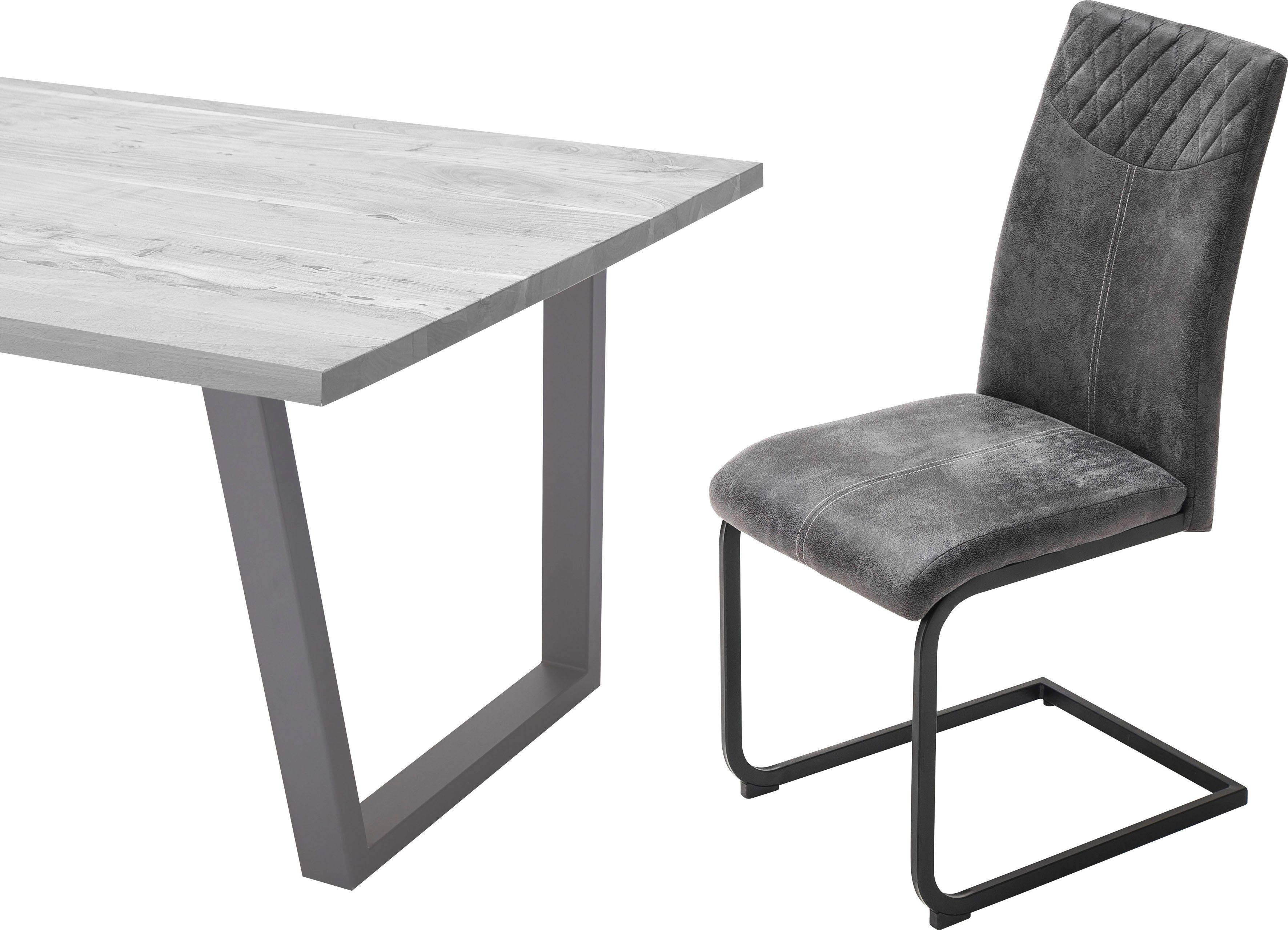 MCA furniture Esszimmerstuhl Aosta (Set, 4 St), Stoffbezug Vintagelook, Stuhl belastbar bis 120 Kg