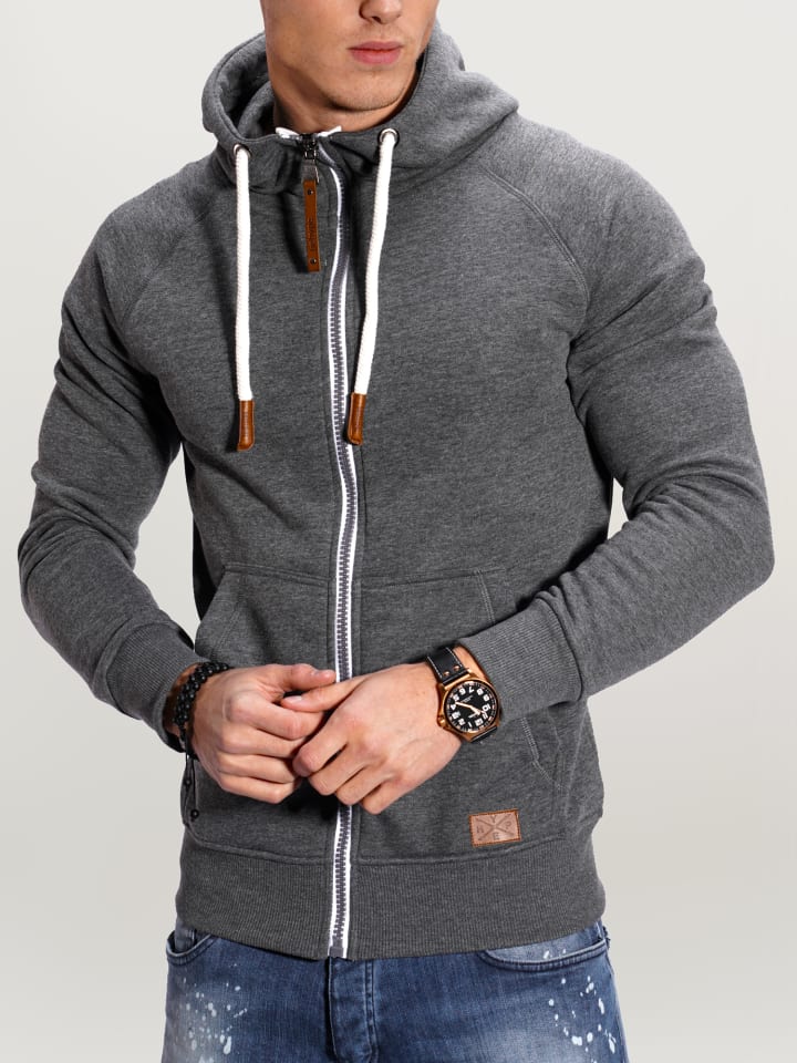 behype Sweatjacke BHTANSER in dunkelgrau günstig kaufen