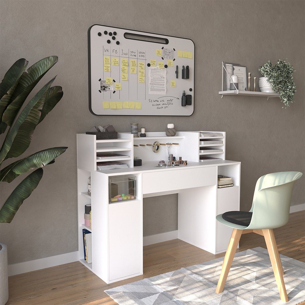 Vicco Schreibtisch Basteltisch XL Weiß