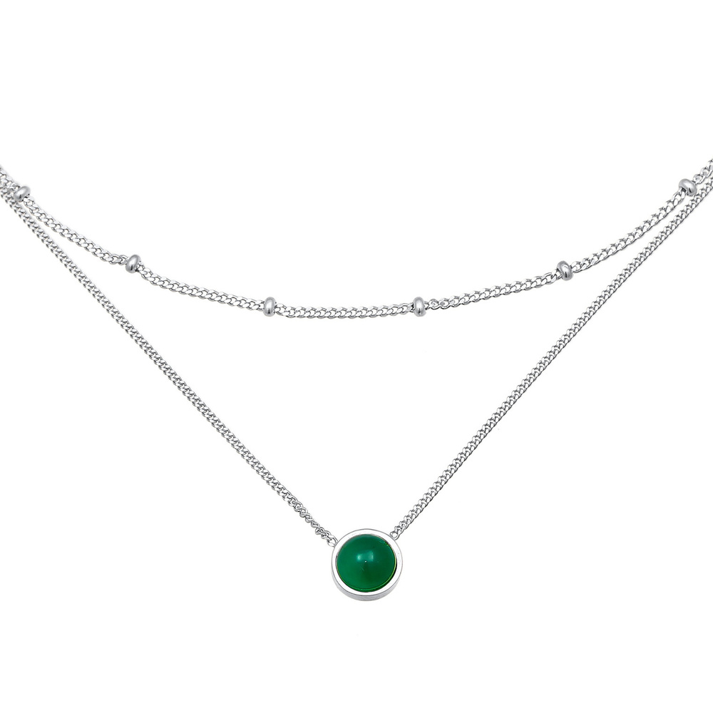 Elli PREMIUM Elli PREMIUM Collier Femmes Choker Couches boules avec agate en Argent Sterling 9 collier