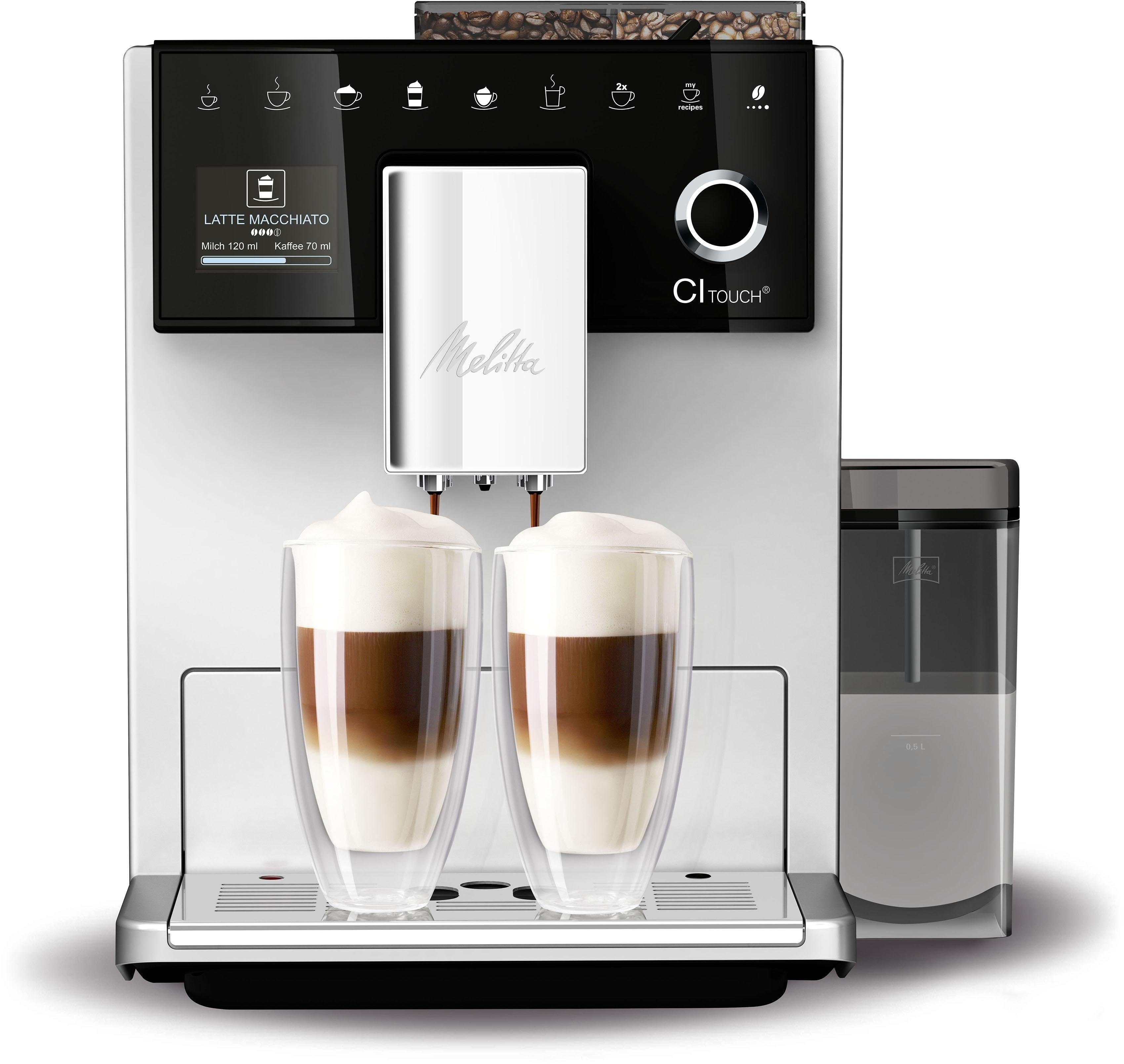 Melitta Kaffeevollautomat CI Touch® F630-101, silber, Bedienoberfläche mit Touch & Slide Funktion Flüsterleises Mahlwerk