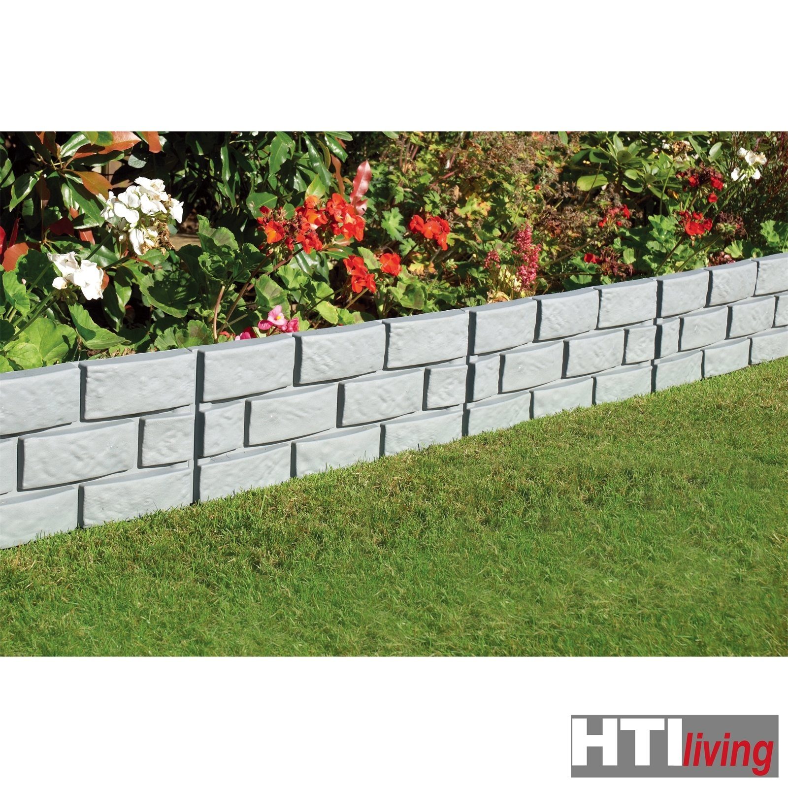 HTI-Living Beetumrandung Beeteinfassung Steinmauer 4-teilig Nessa, Beetbegrenzung Beetumrandung