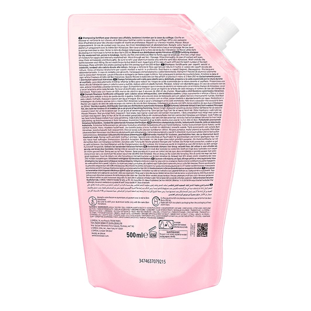 Bain Hydra-Fortifiant nachfüllbare Aluminiumflasche und Nachfüllpack Haarshampoo