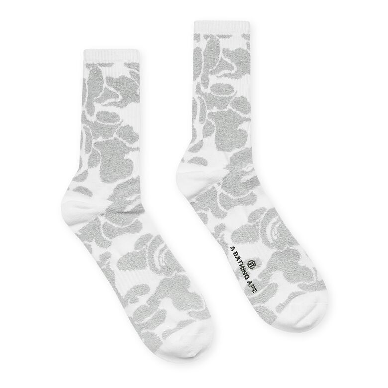 A Bathing Ape Reflective Camo Socks white