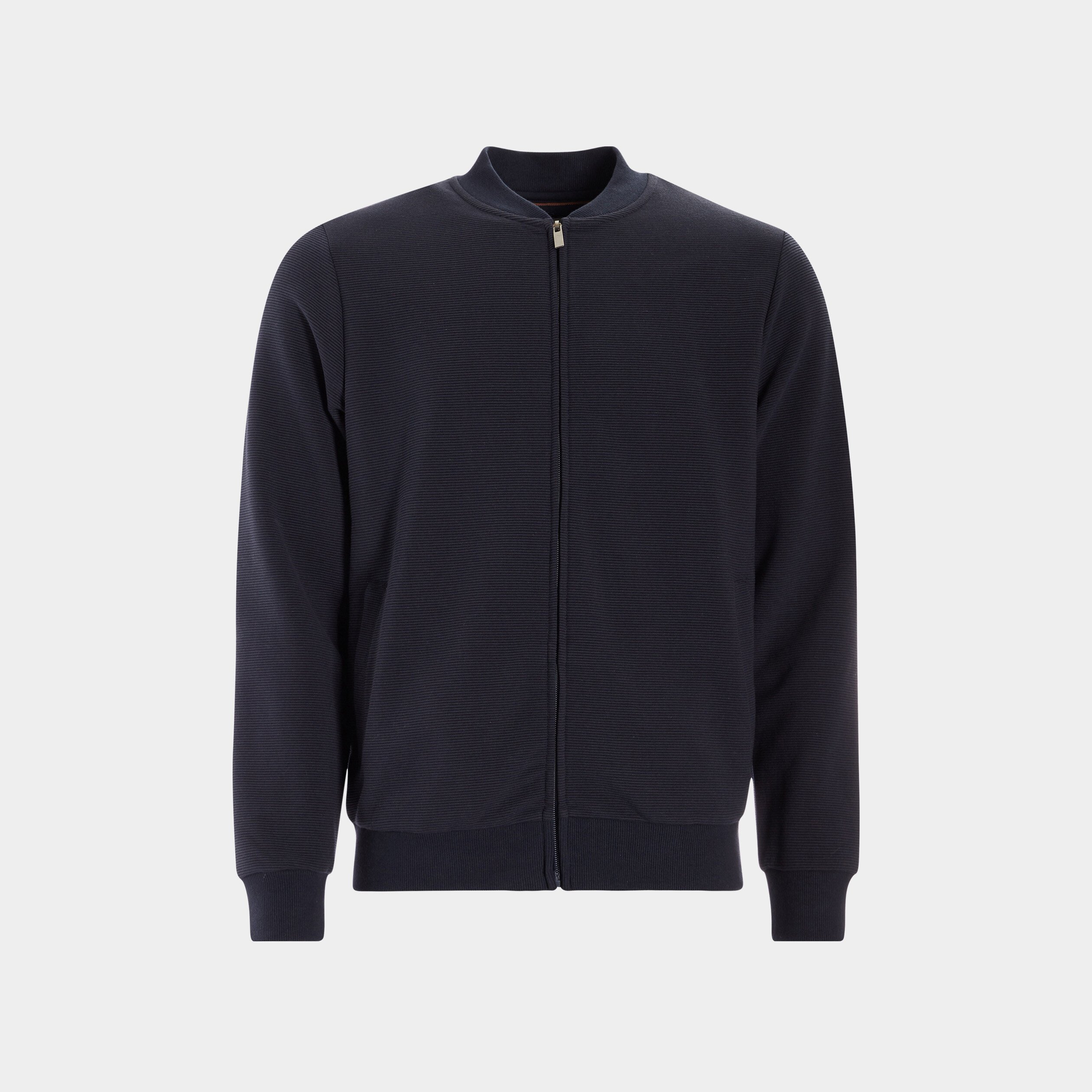 Gilet manches longues zippé bleu marine homme | La Halle