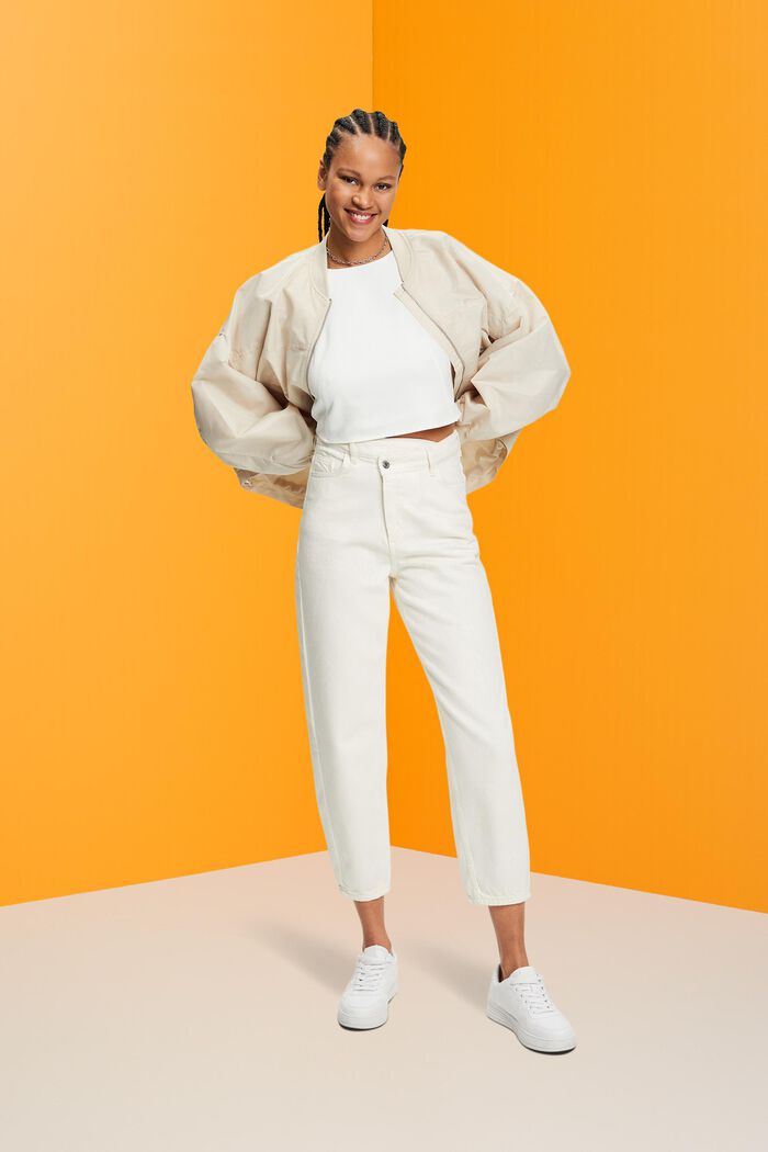 Cropped Top aus Crêpe
