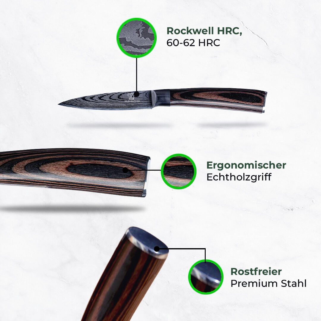 Küchenkompane Gemüsemesser Asiatisches Schälmesser - Messer aus gehärteter Edelstahl.