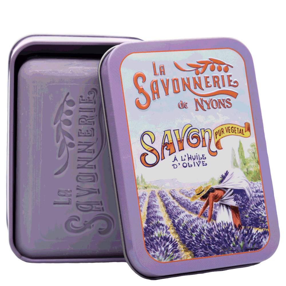 La savonnerie de nyons Savon 200g Lavande et Boîte Métal Cueillette Savon