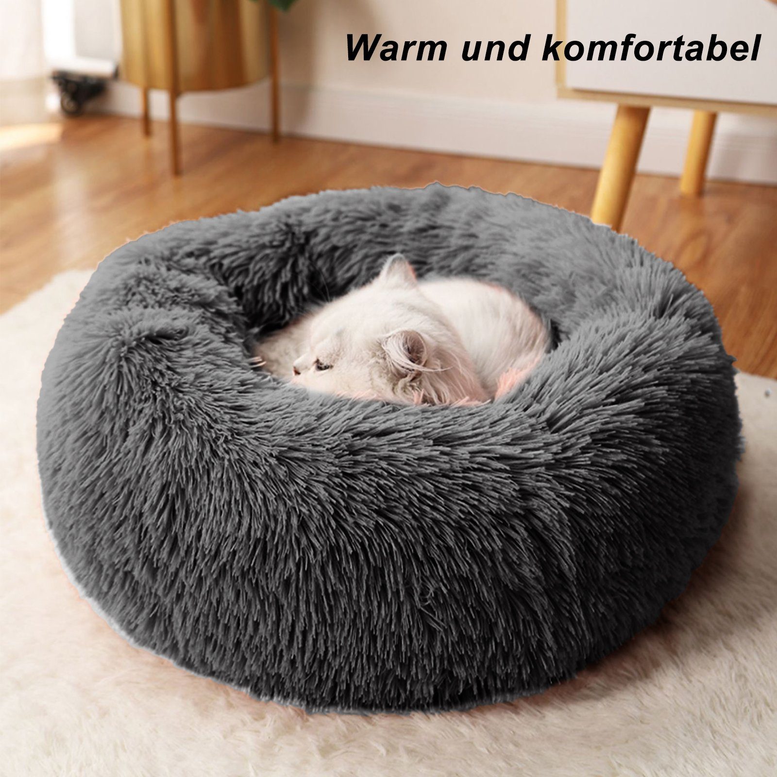 CALIYO Tierbett Tierbetten 100 cm, Waschbar Flauschiges Hundebett Katzenbett, Waschbar Hundesofa Tierbetten für Kleine, Mittelgroße Hunde, Katzen