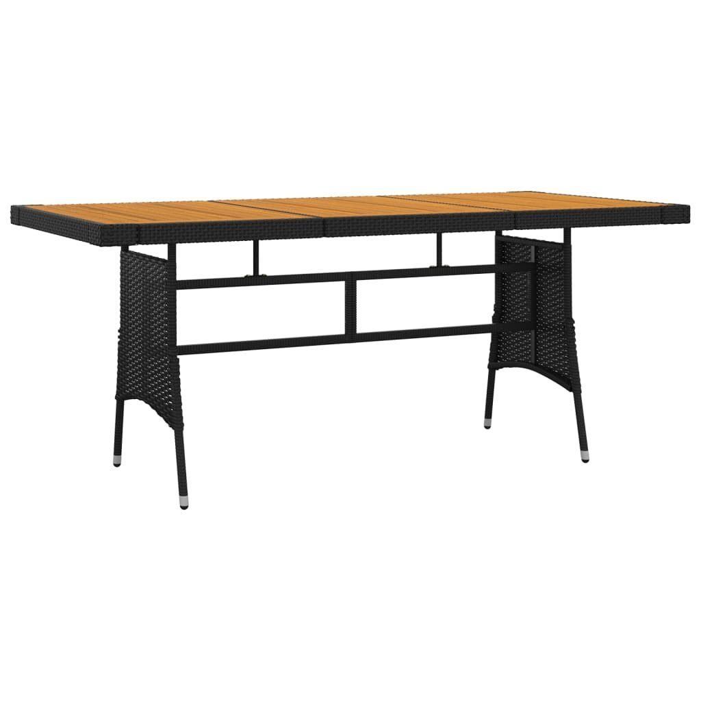 vidaXL Garten-Essgruppe 7-tlg. Garten-Essgruppe Poly Rattan Schwarz, (7-tlg)