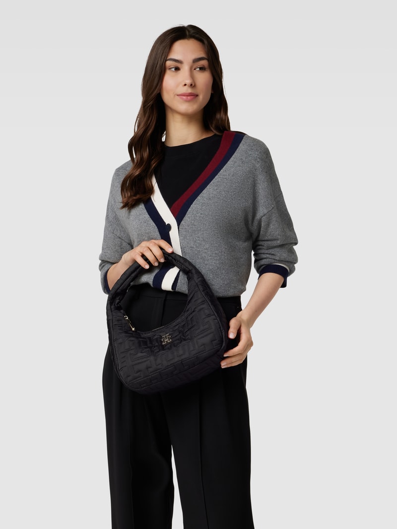 Hobo Bag mit Label-Details in schwarz