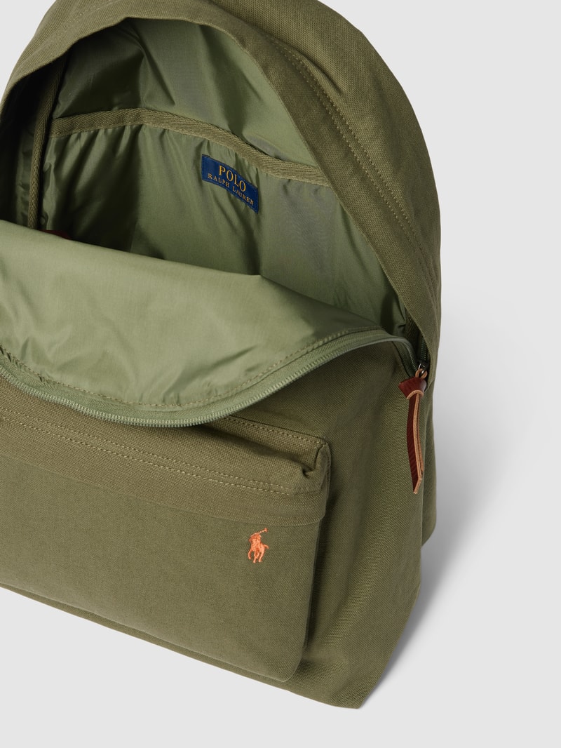 Rucksack mit Label-Detail in olivgrün