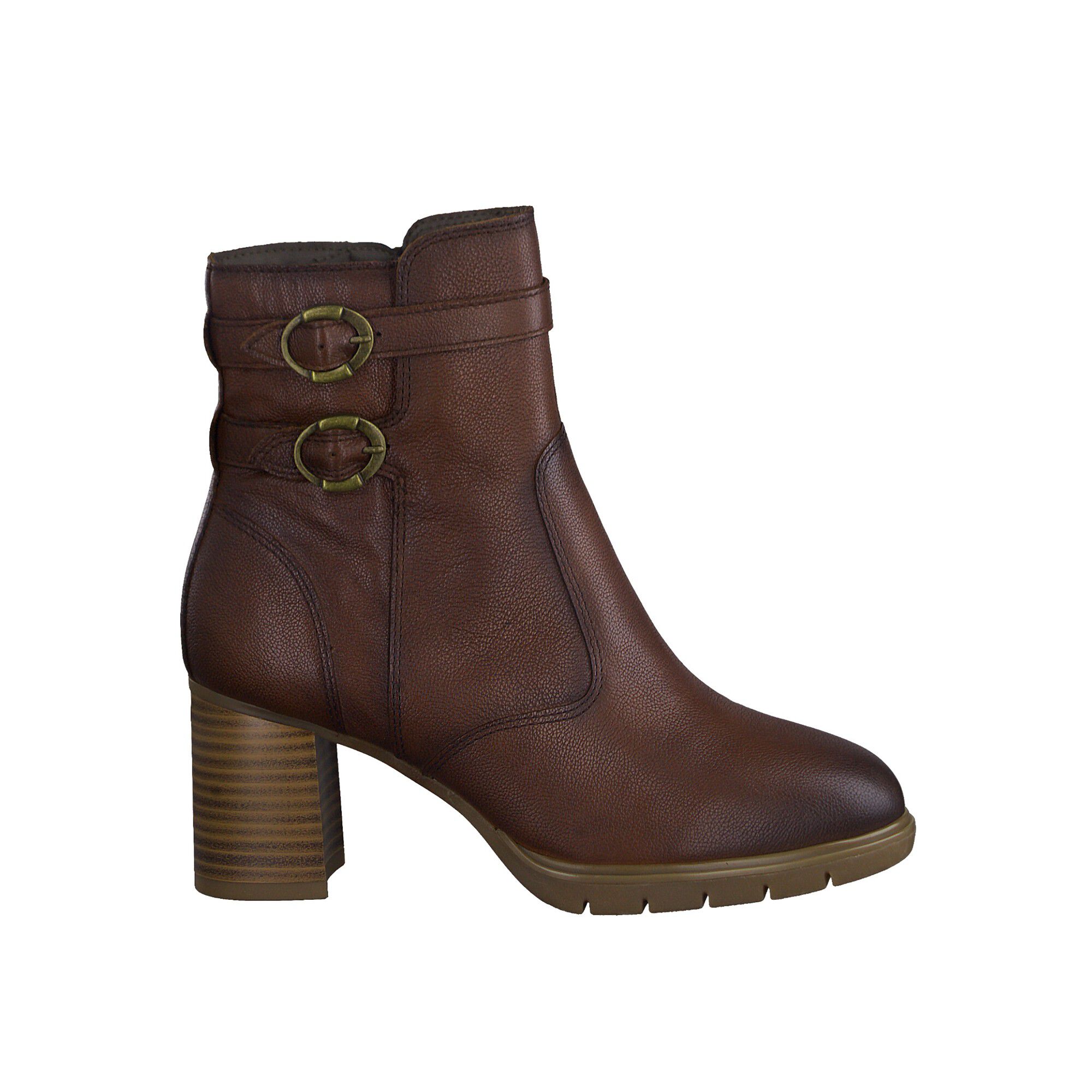 Boots à boucles dessus cuir