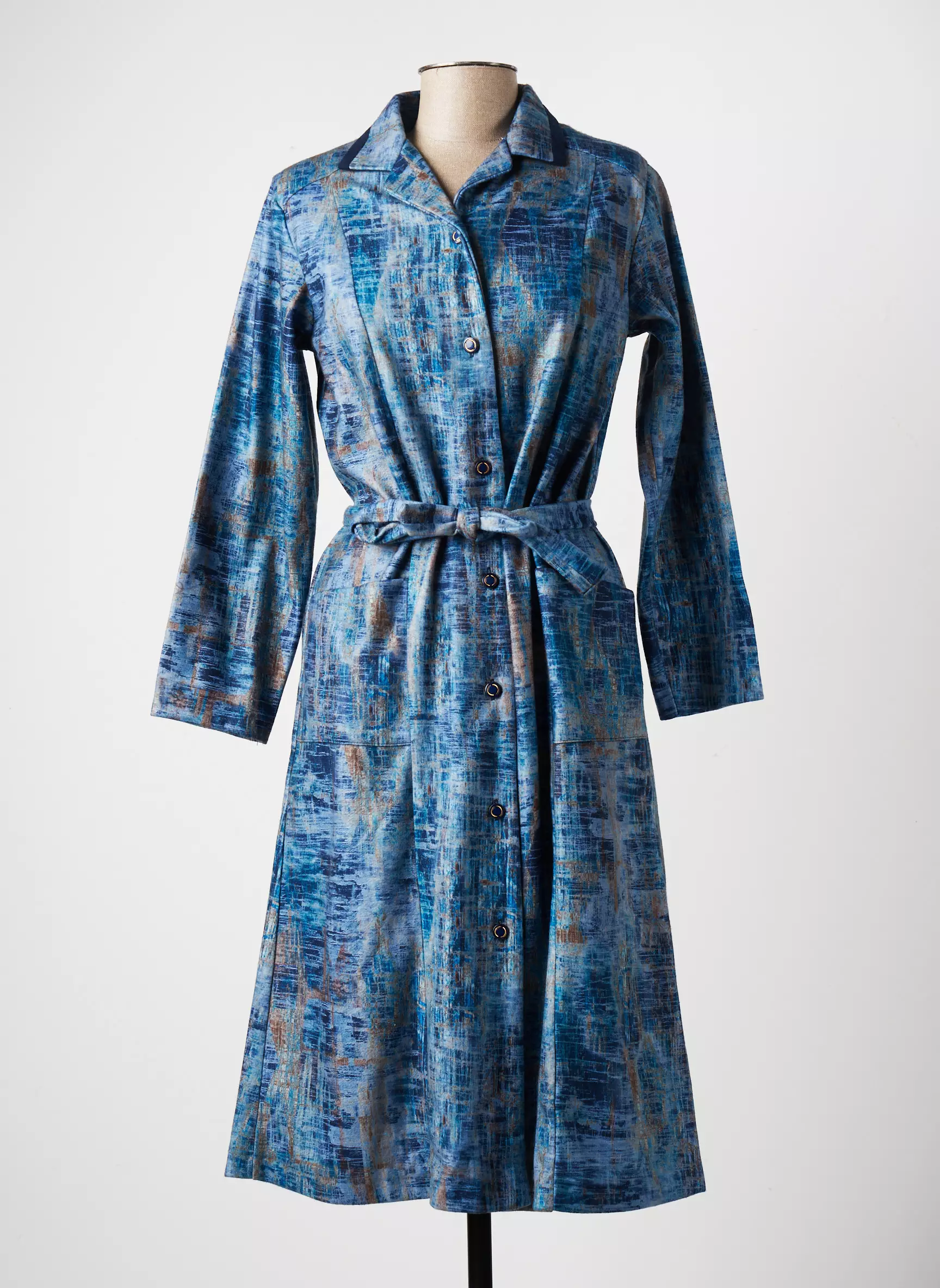 Marie De Marcille Robes Mi Longues Femme couleur bleu