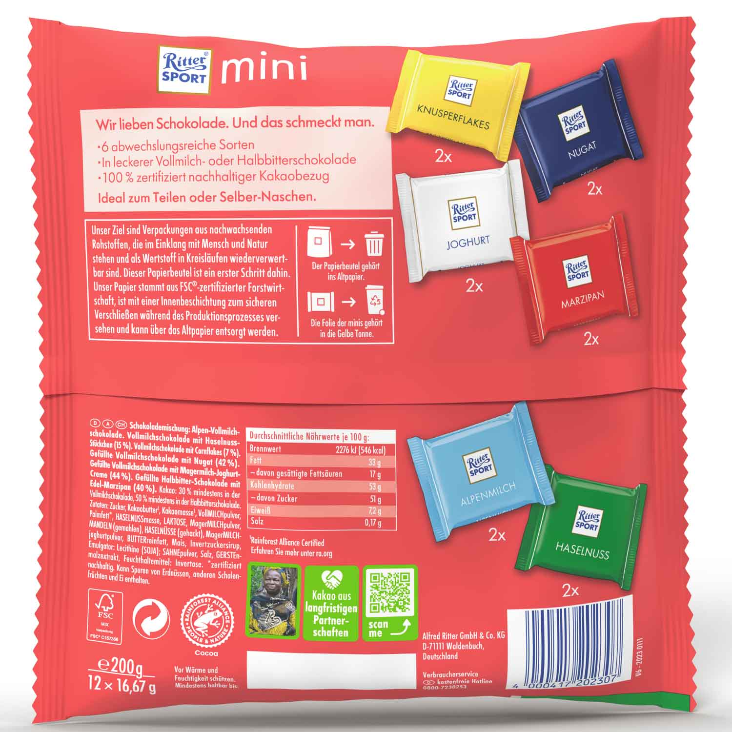 Ritter Sport mini Bunte Tüte 12er