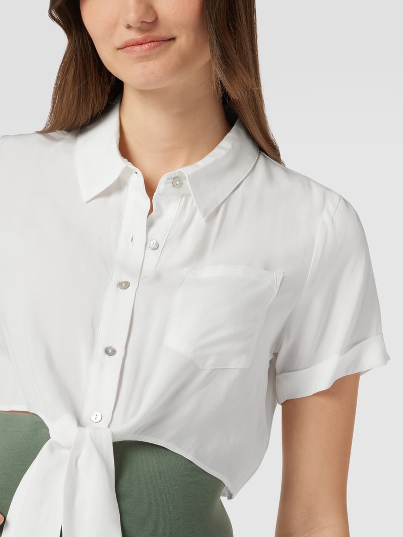 Umstands-Bluse mit Brusttasche in offwhite