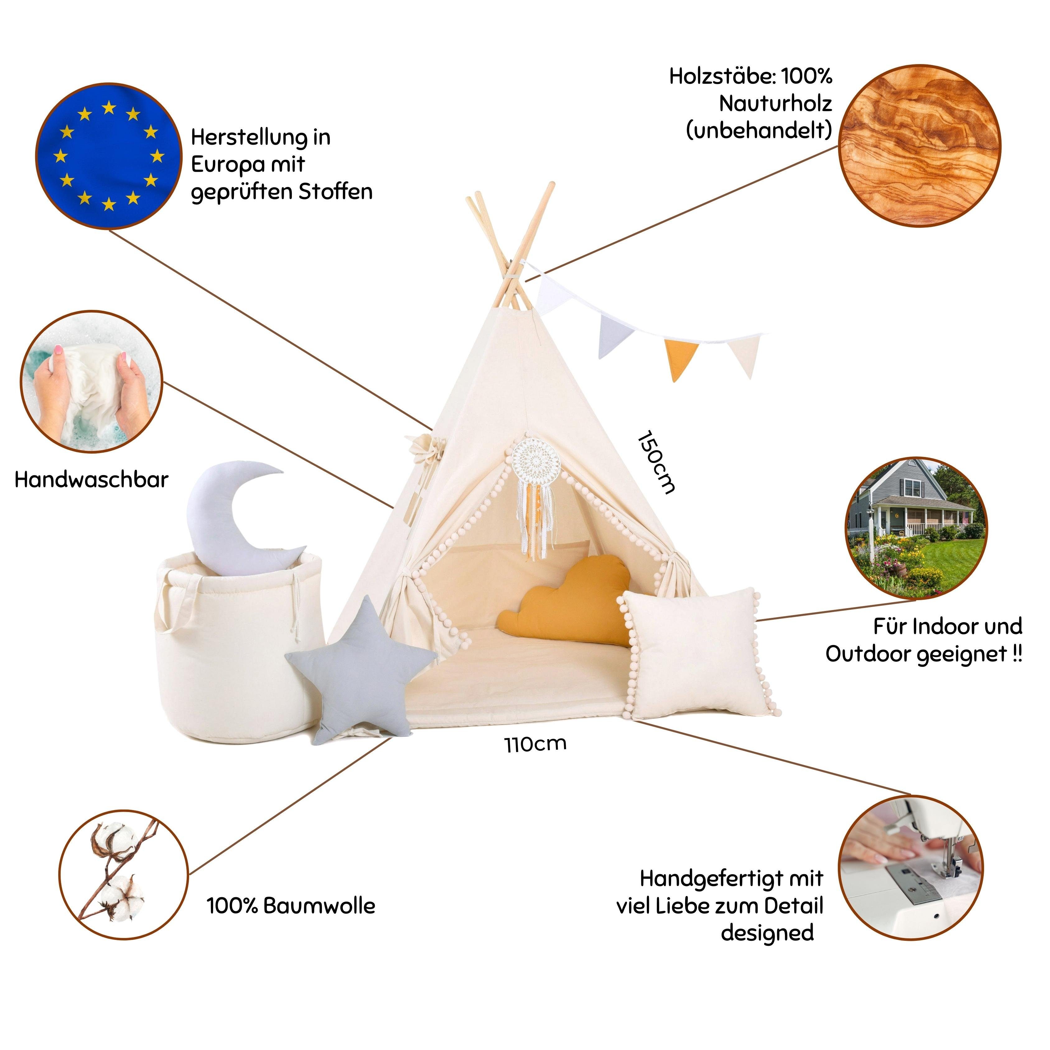 Rainbow Kids Tipi-Zelt Kinderzelt 