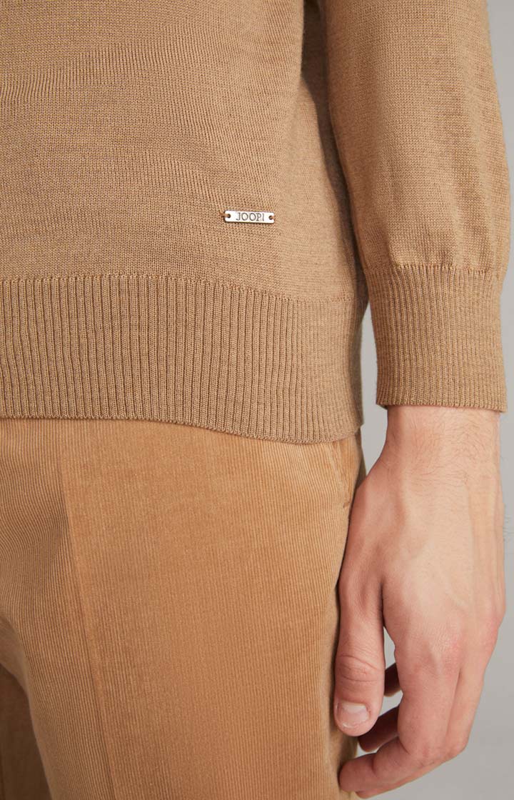 Merinowoll-Pullover Donte in Dunkelbeige