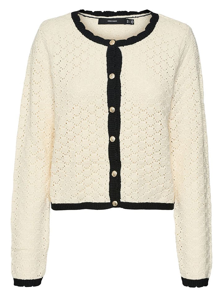 Vero Moda Cardigan in Beige/ Schwarz günstig kaufen