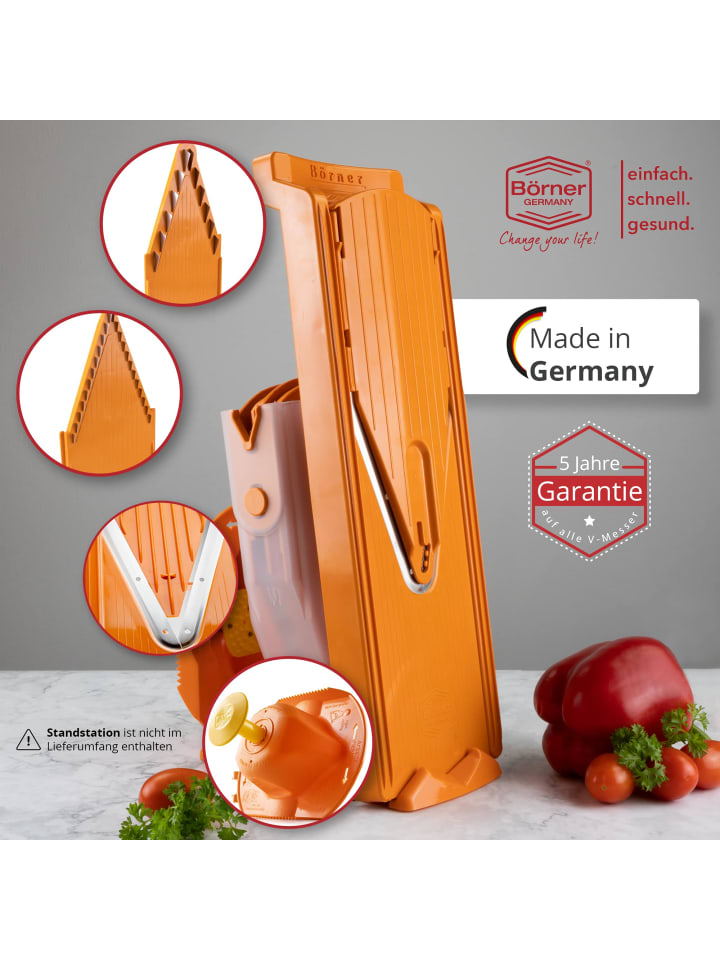 Börner Gemüsehobel V3 TrendLine mit Halter und Multibox in orange günstig kaufen onesize
