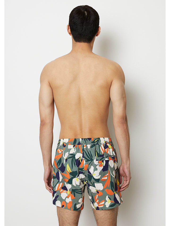 Marc O´Polo Bodywear Badeshorts in Oliv/ Orange/ Creme günstig kaufen