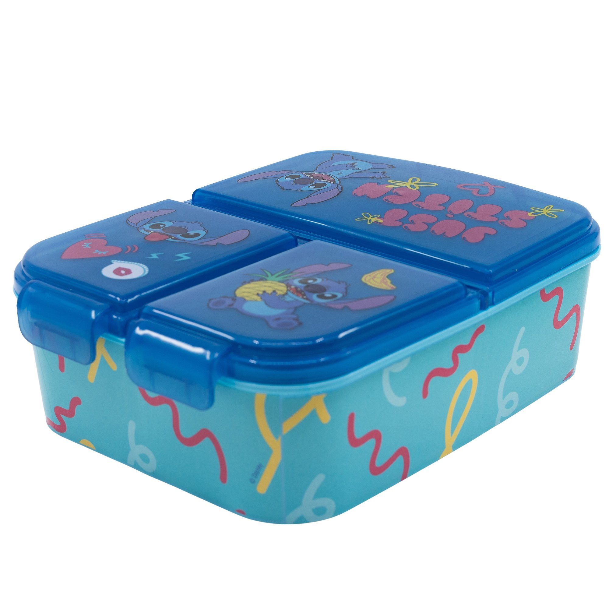 Lunchbox  Stitch 2 tlg. Lunch Set, Kunststoff, (2-tlg), Brotdose mit 3 Kammern Alu-Trinkflasche 400 ml