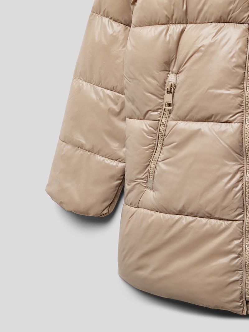 Steppjacke mit Reißverschlusstaschen in beige