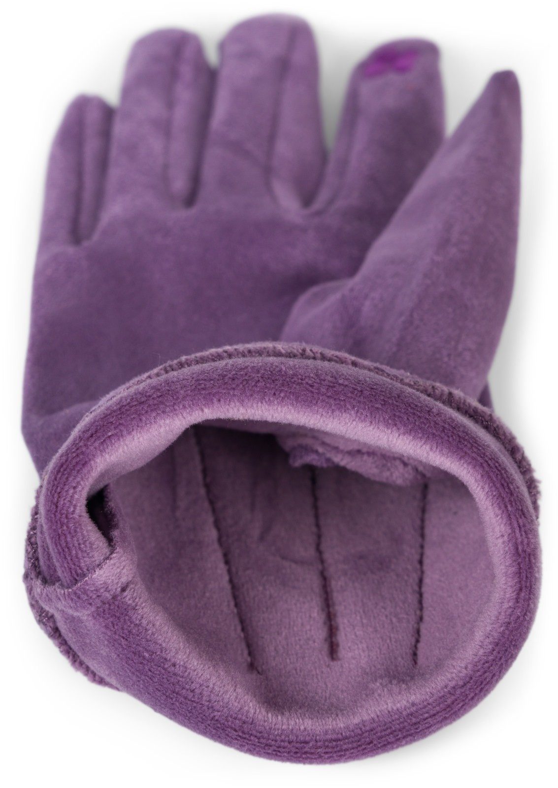 styleBREAKER Fleecehandschuhe Einfarbige Touchscreen Handschuhe Ziernähte