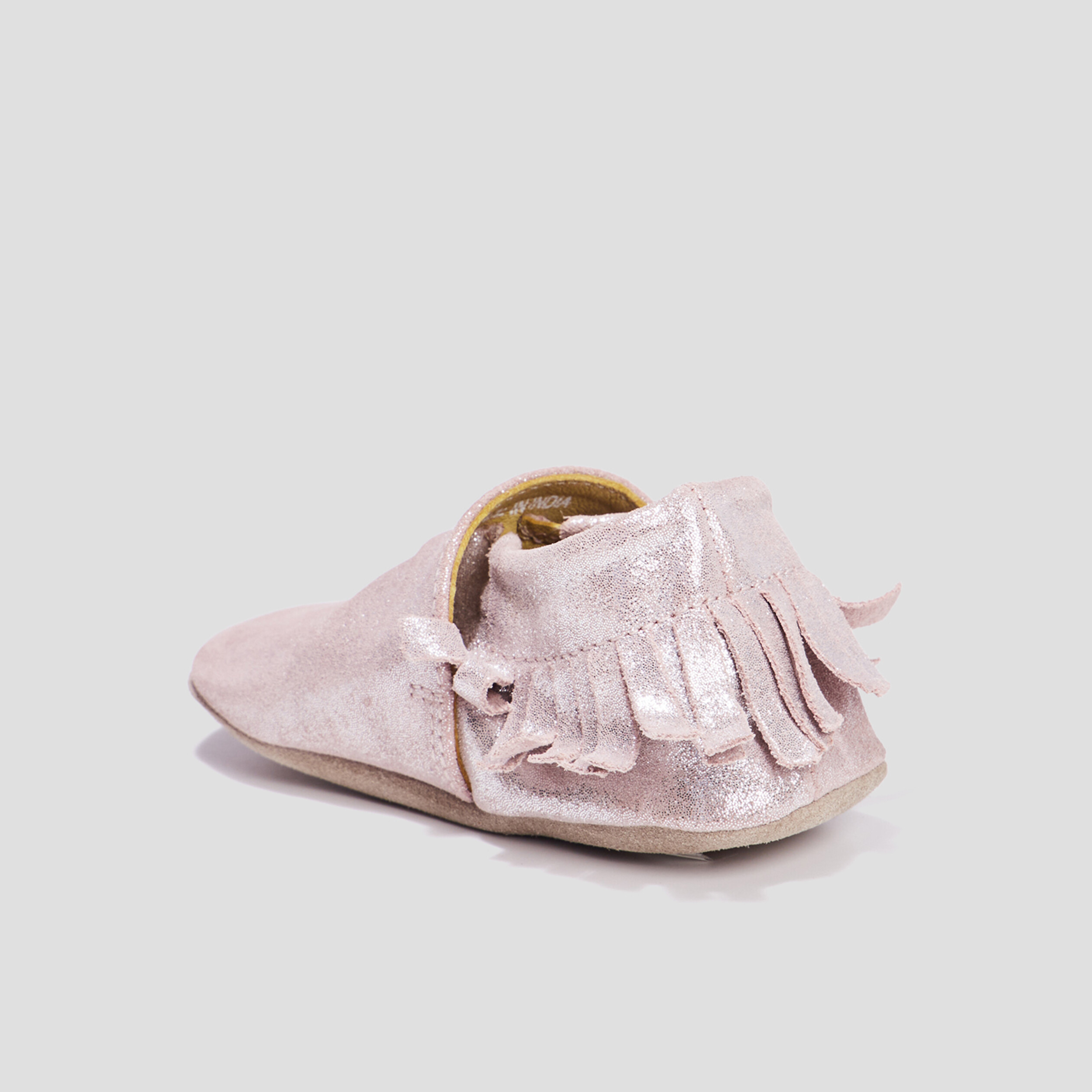 Bottons à franges en cuir jaune or bébé fille | La Halle