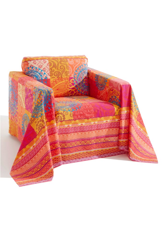 Tagesdecke mit Patchwork Druck