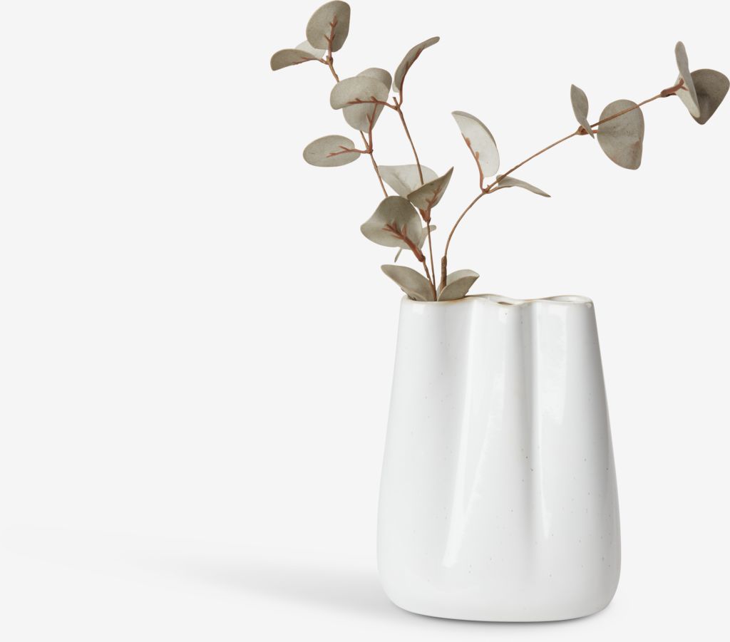 Vaso CARLO CARLO, 13 cm de largura x 8 cm de comprimento x 17 cm de altura, cinza.