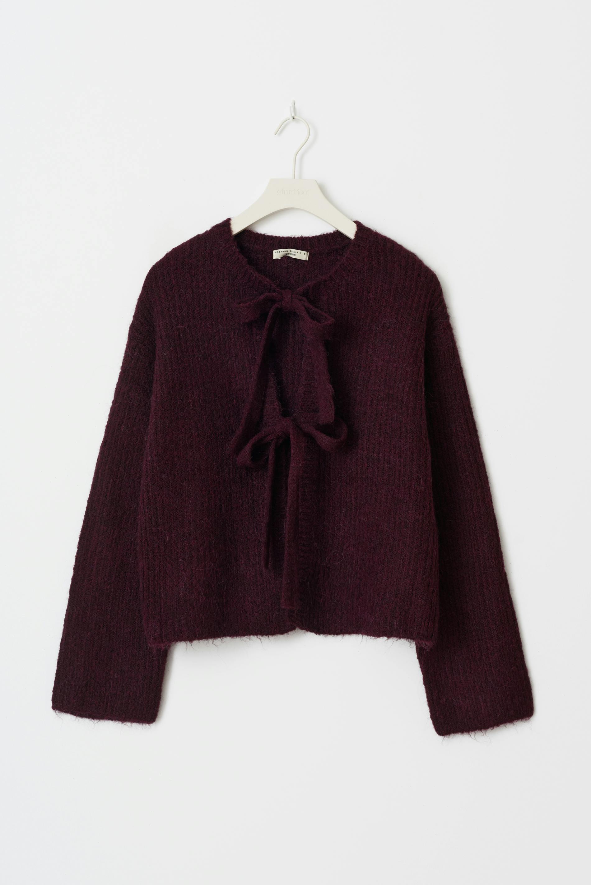 Knitted tie cardigan