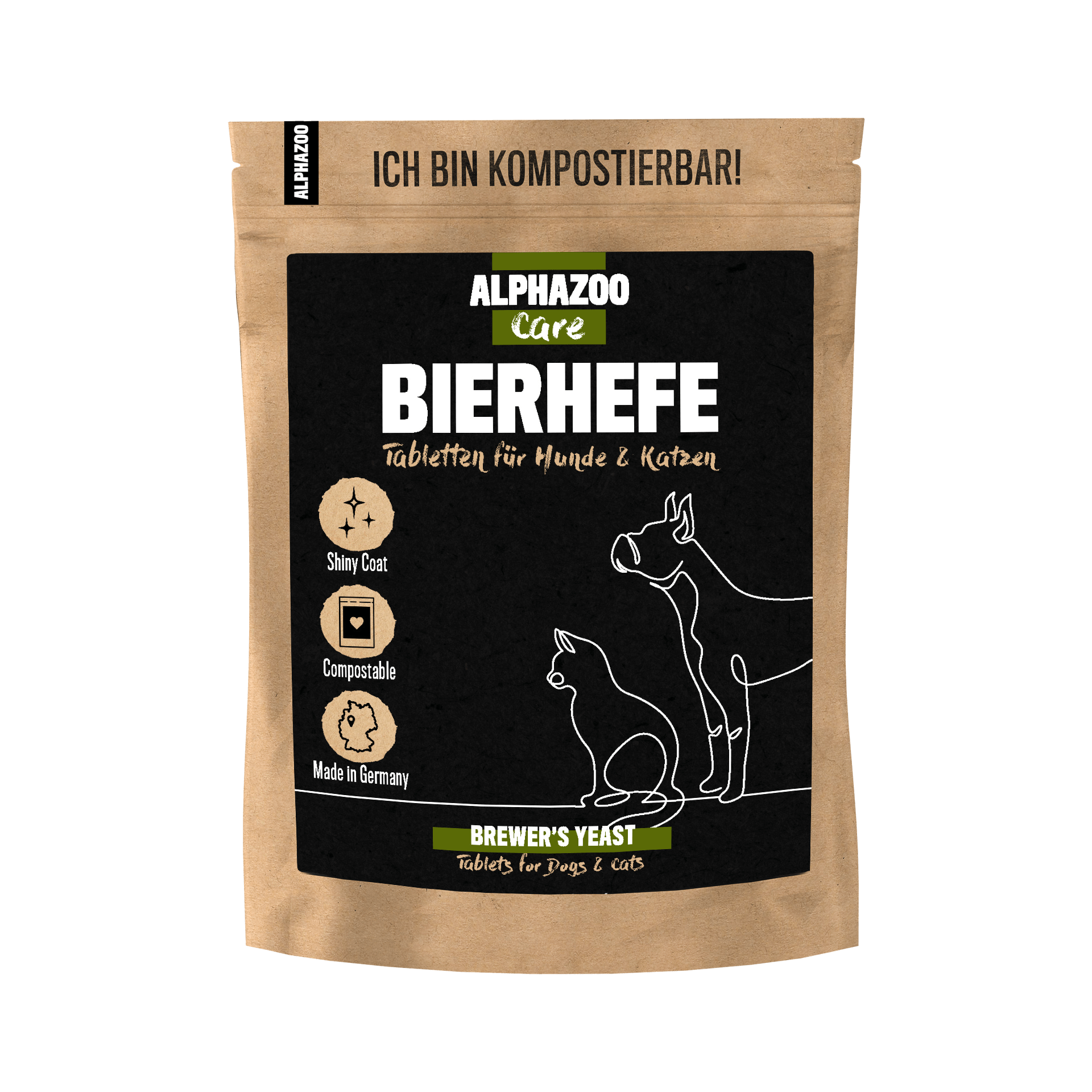 ALPHAZOO Ergänzungsfutter & Aufzucht ALPHAZOO Bierhefe Tabletten für Hunde und Katzen 75 g