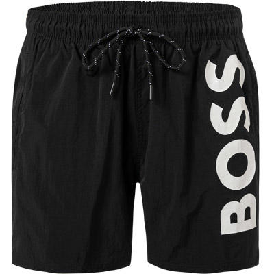 BOSS, Badeshorts, Mikrofaser, schwarz