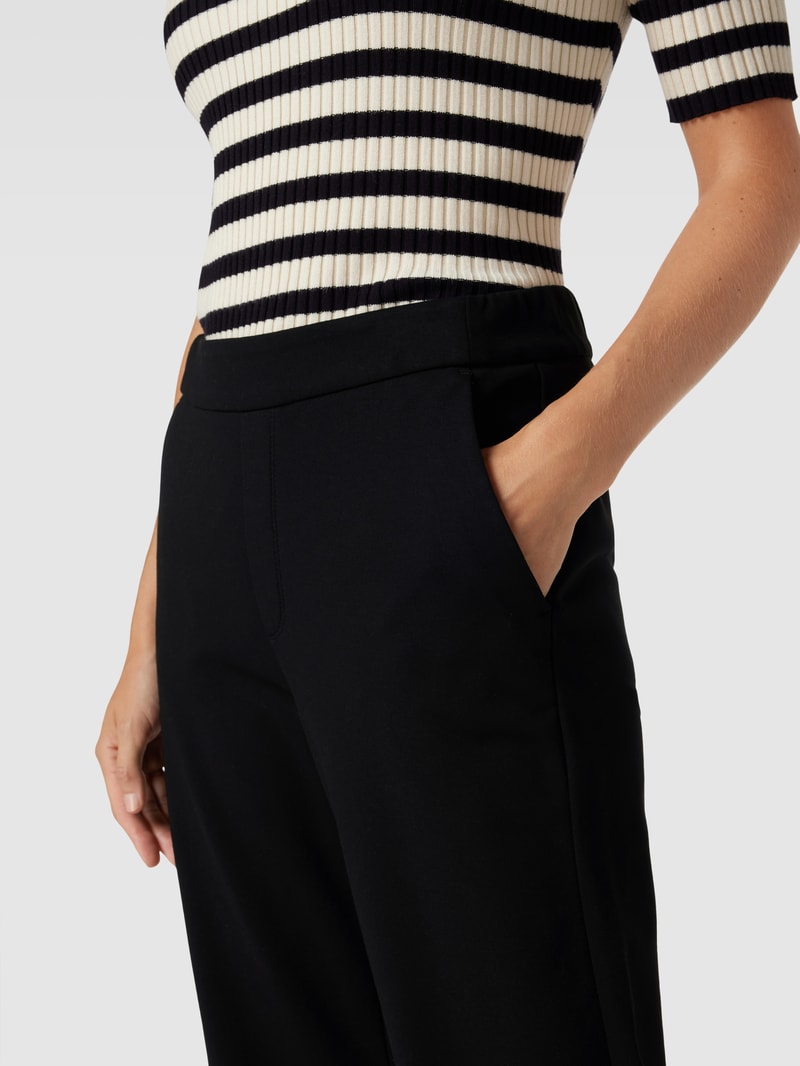 Stoffhose mit Allover-Muster Modell 'Chiara' in schwarz