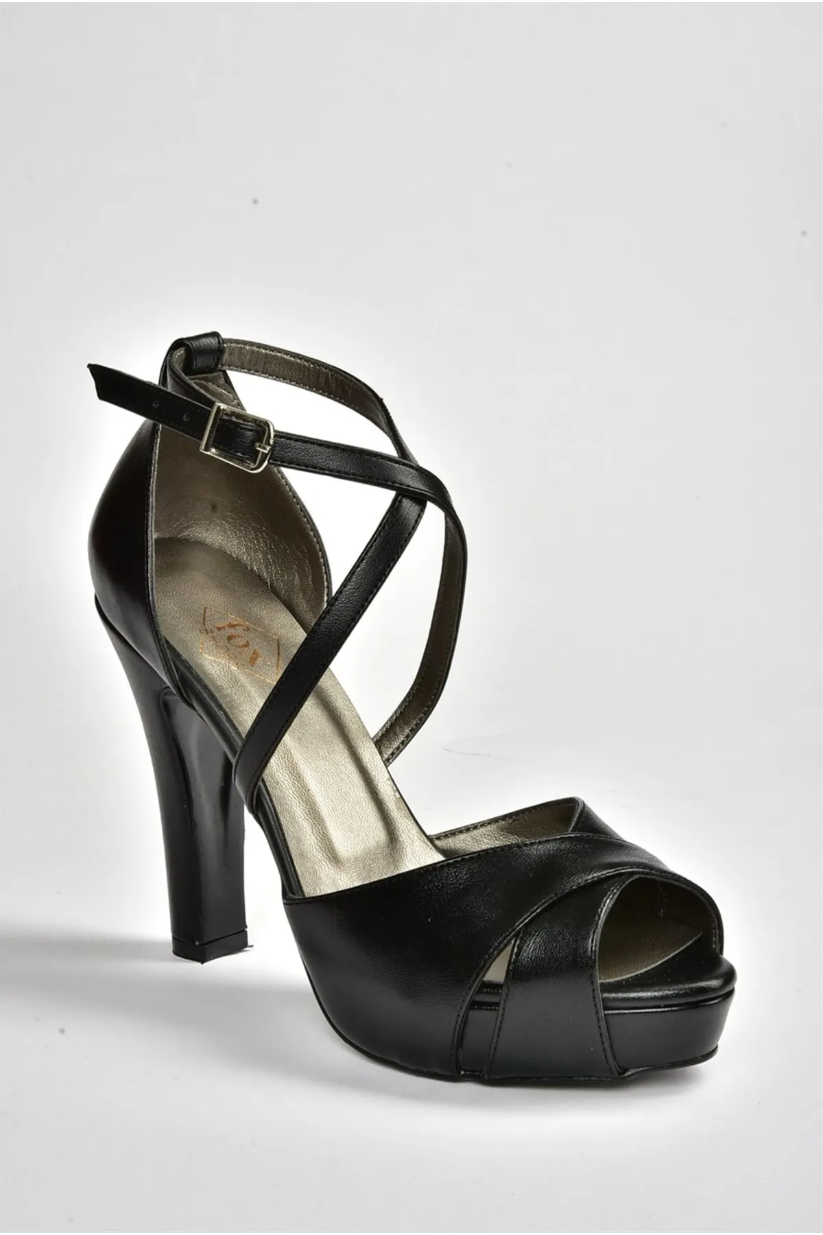 Fox Shoes  Schwarze Plateau-Damen-Abendschuhe mit dicken Absätzen M348010209