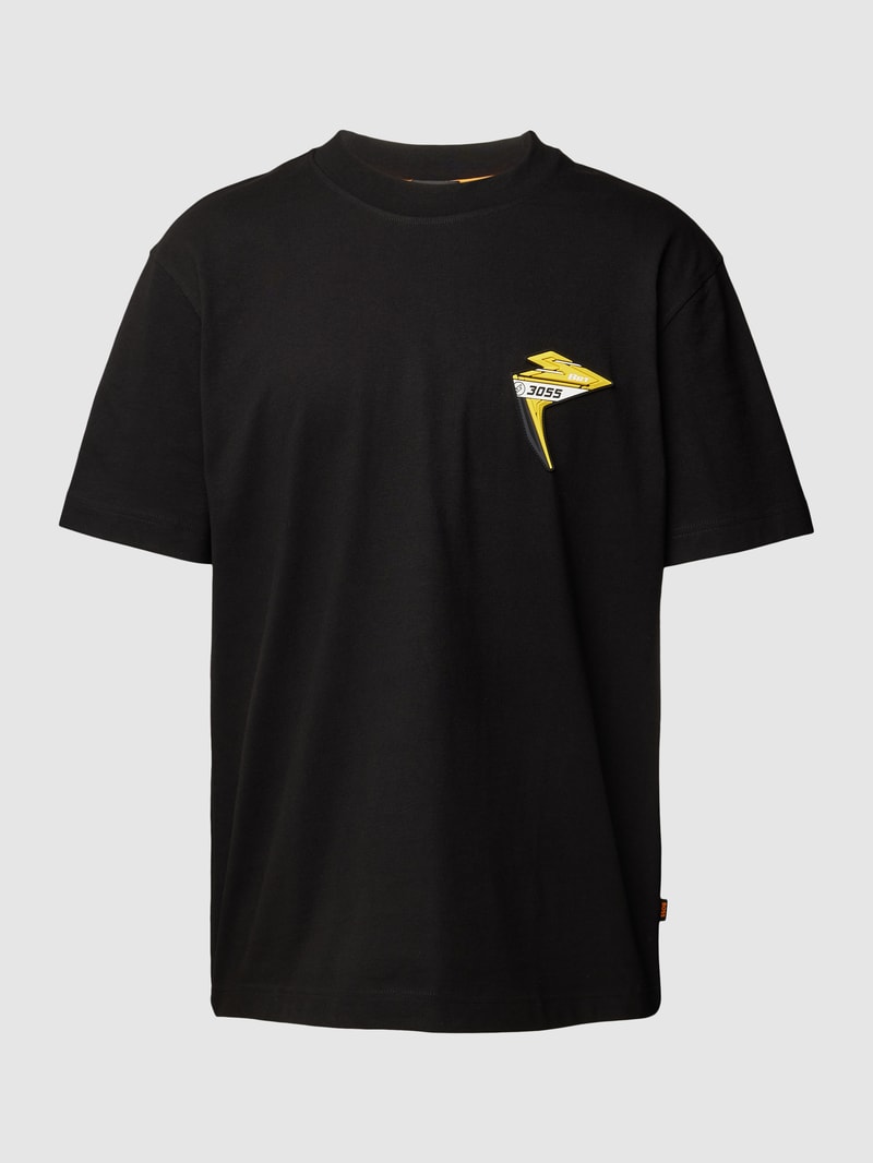 T-Shirt mit Motiv-Detail in schwarz