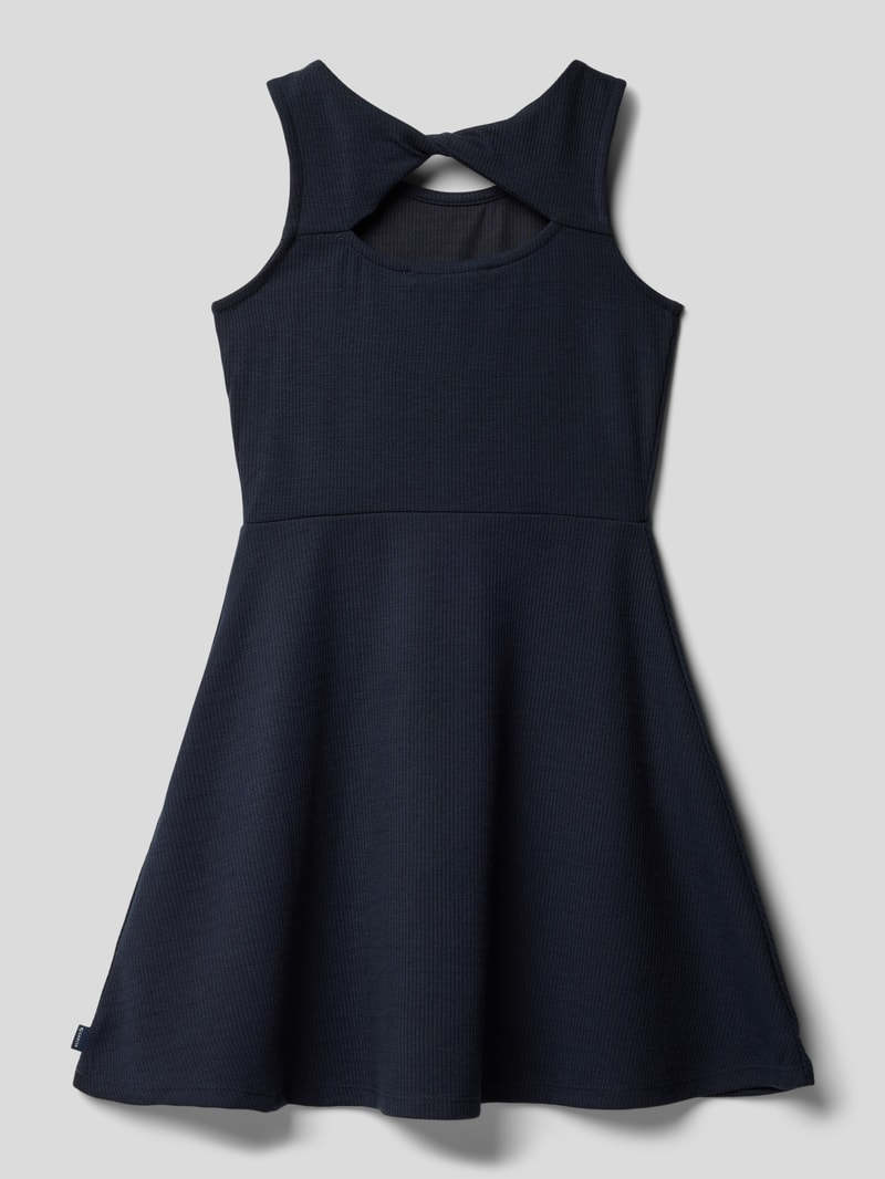 Knielanges Kleid mit rückseitigem Cut Out in blau
