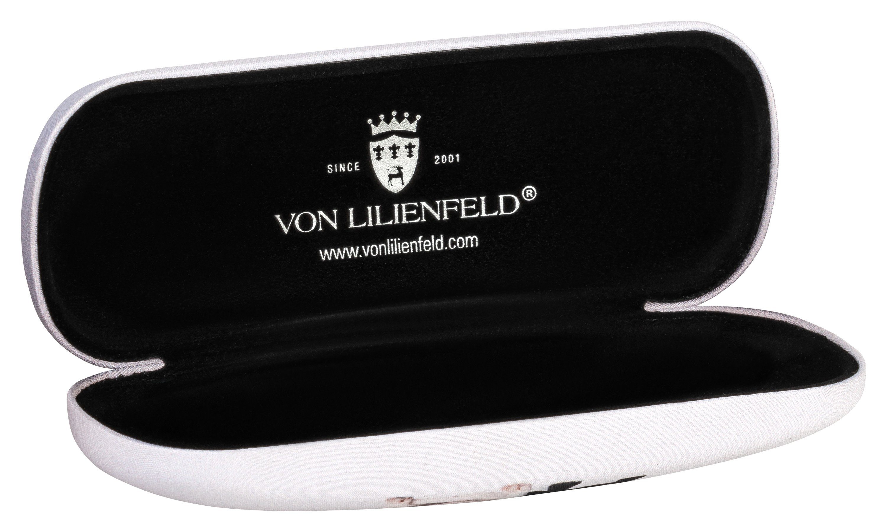 von Lilienfeld Brillenetui Etui Französische Bulldoggen Hund Hardcase mit Motiv, hochwertiges Putztuch mit demselben Motiv