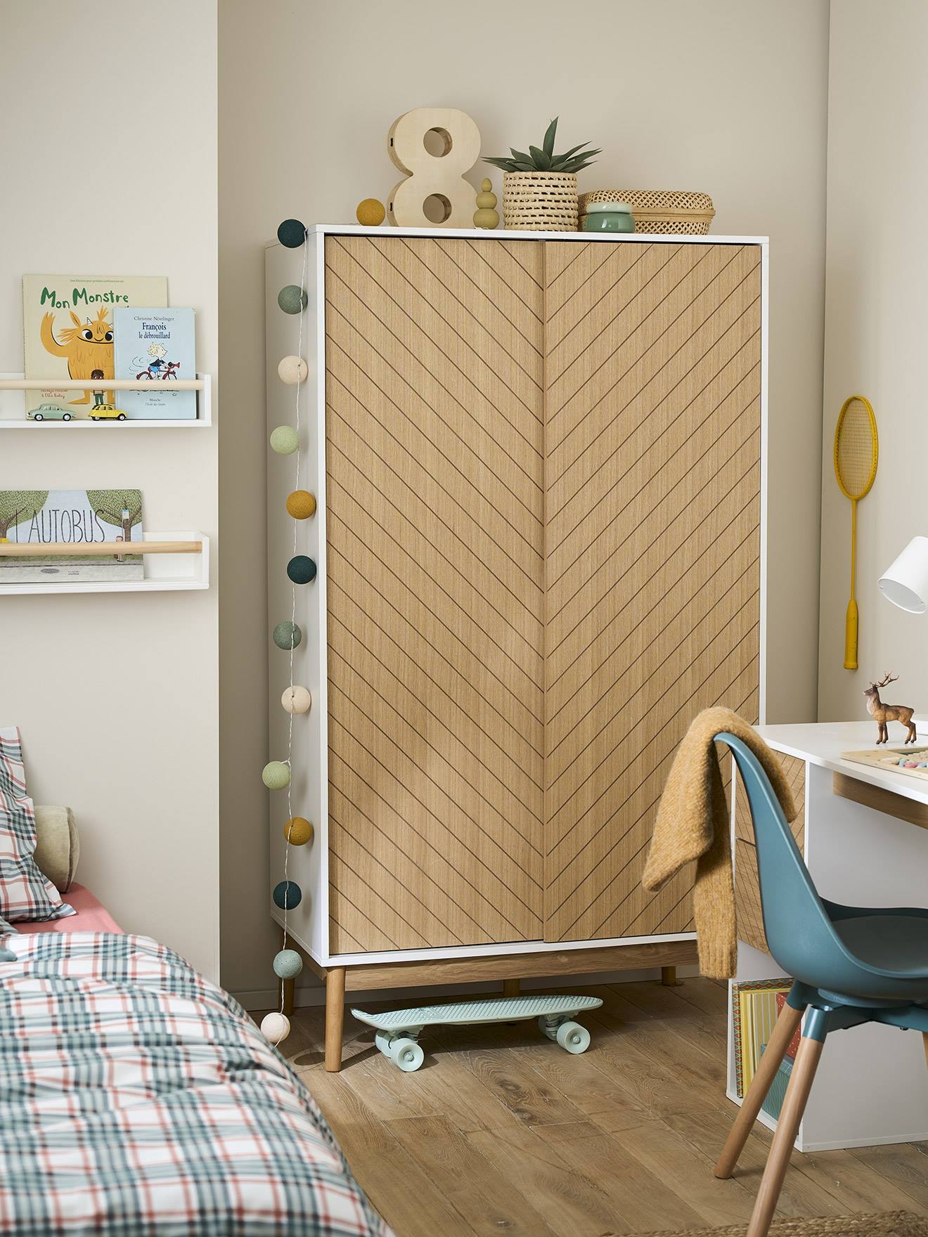 Vertbaudet Kinderzimmer Schrank CHEVRONS - natur