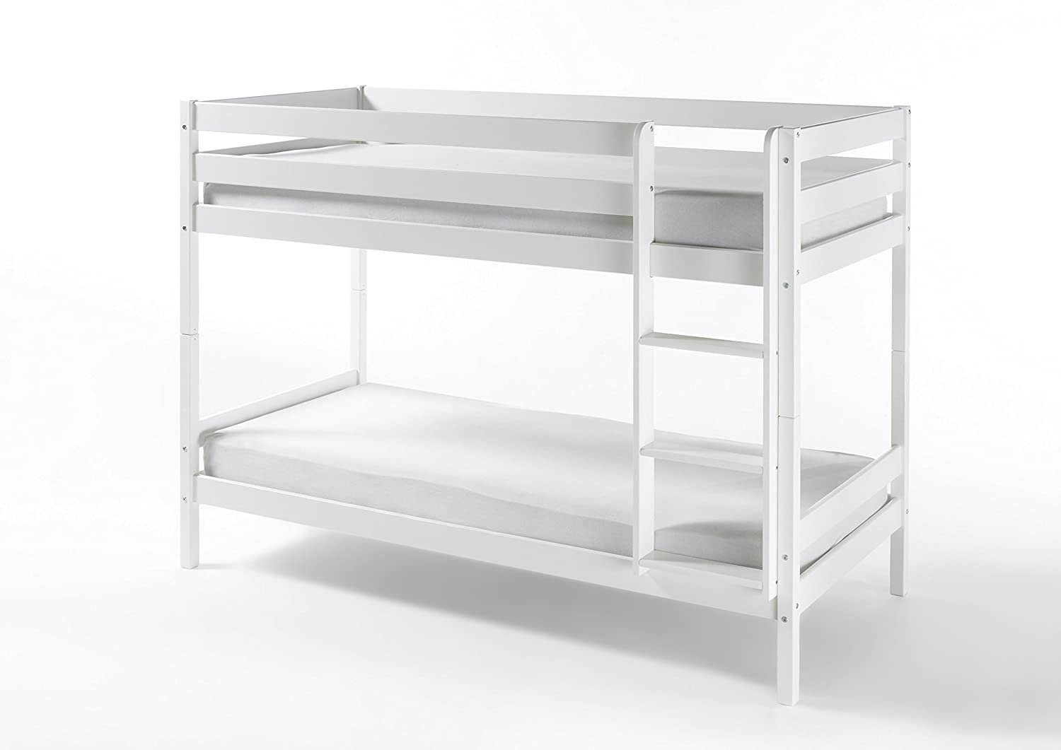 Homeline Etagenbett Kevin Etagenbett Kinderbett Weiss Hochbett Teilbar Massiv 90x200 cm