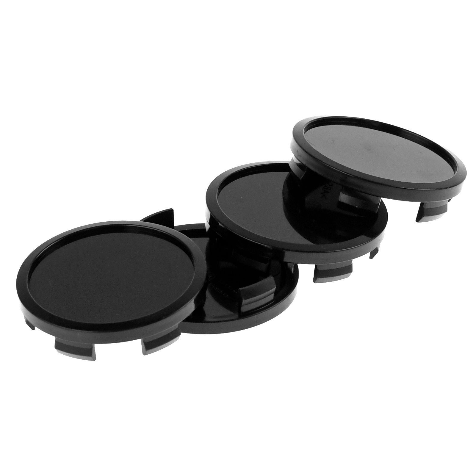 RKC Radkappe 4X 58,3mm Nabenkappen Radnaben Kappen Schwarz Flach für RH Felgen
