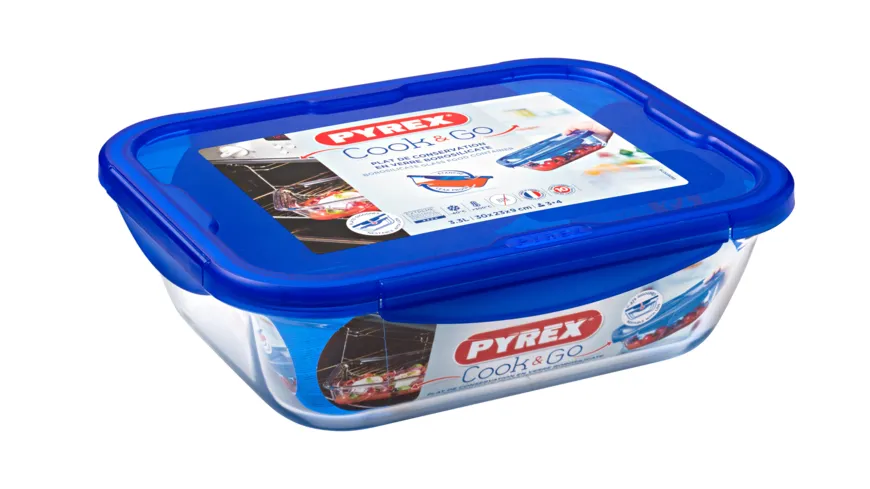 PYREX Cook & Go Mehrzweckform mit Deckel 3,3 l rechteckig