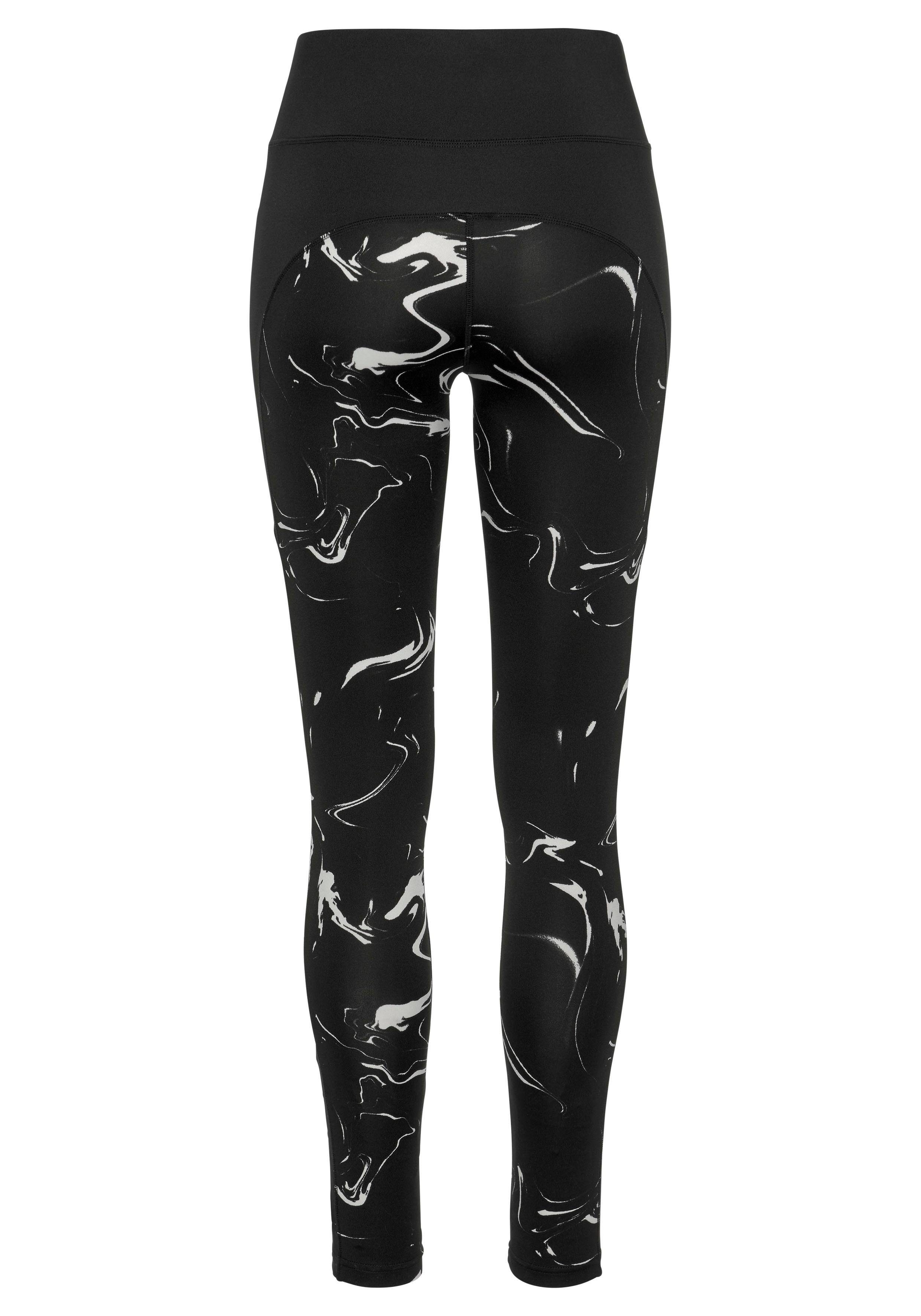 LASCANA ACTIVE Leggings Black Marble mit Mesh