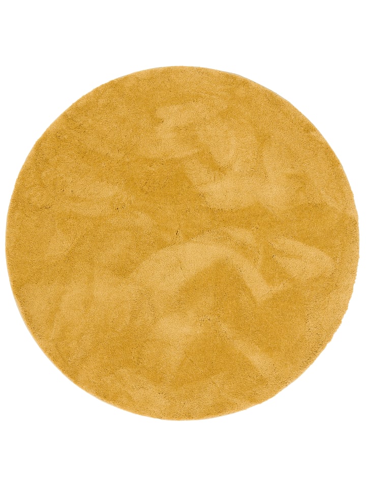 Pergamon Hochflor Super Soft Teppich Silky Rund in Curry günstig kaufen