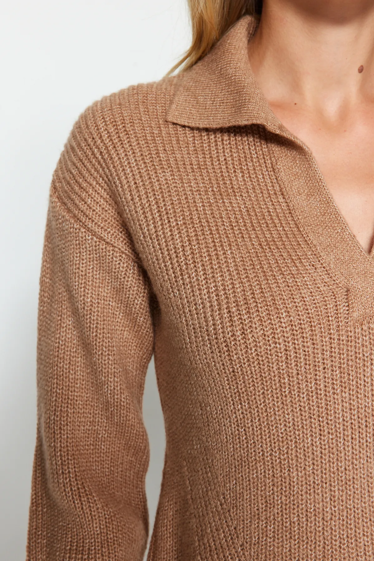 Trendyol Collection  Camel Care Collection Strickoberteil und -unterteil-Set TWOAW24AU00097