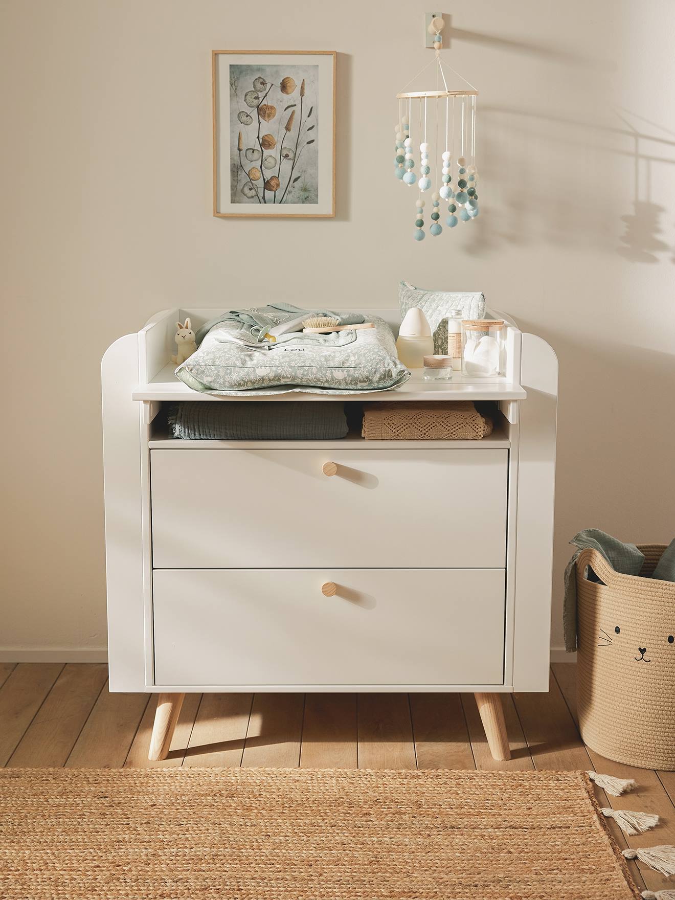 Vertbaudet Babyzimmer Wickelkommode KONFETTI - weiß