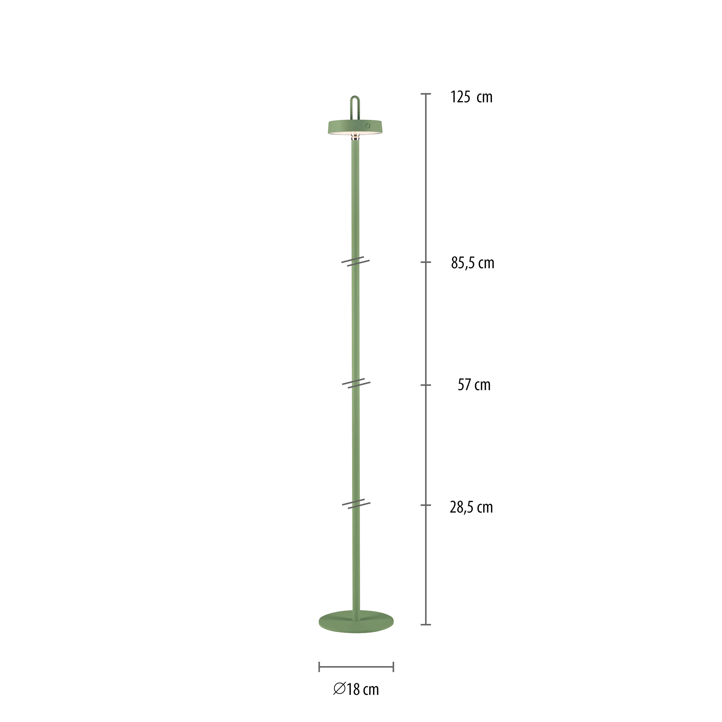 JUST LIGHT.LED-Akku-Stehleuchte 1flg