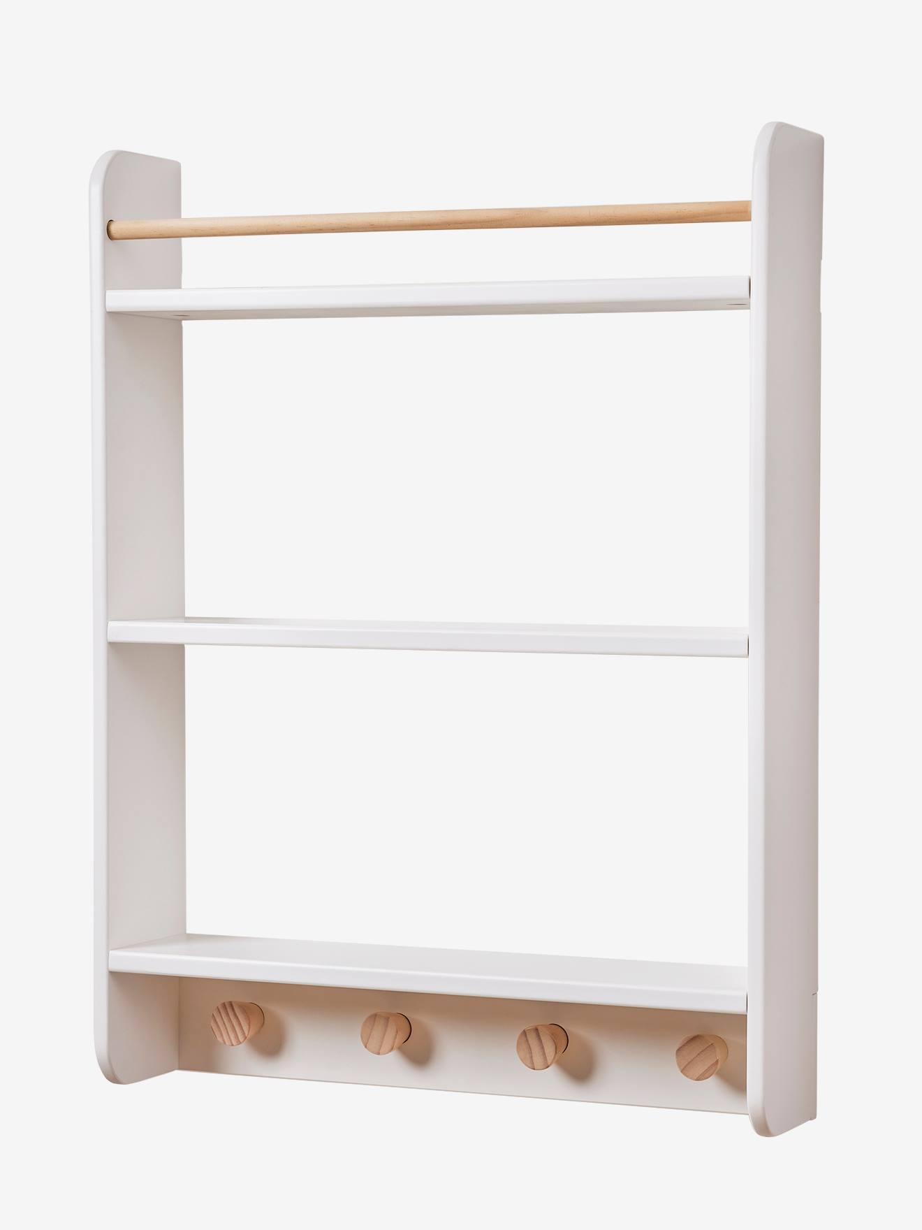 Vertbaudet Kinderzimmer Bücherregal mit Garderobe KONFETTI - weiß